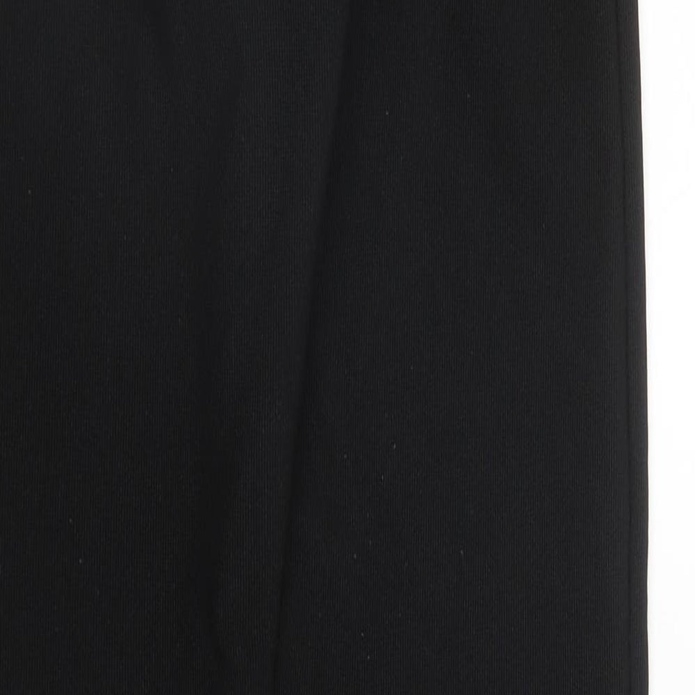 Preworn Womens Black  Polyester Trousers  Size 10 L30 in Regular