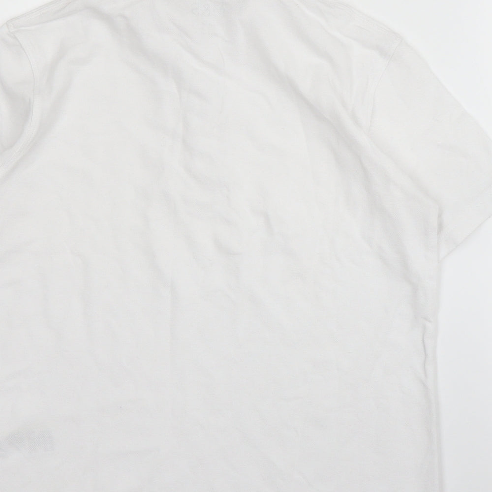 M&S Girls White  Cotton Basic Polo Size 9-10 Years Collared Button - School