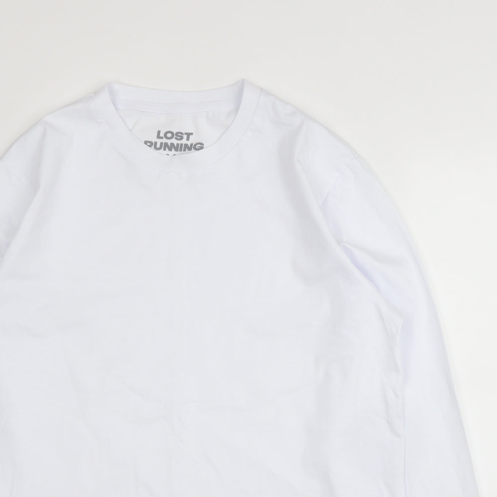 Stanely Stella Mens White  Cotton Basic T-Shirt Size L Round Neck