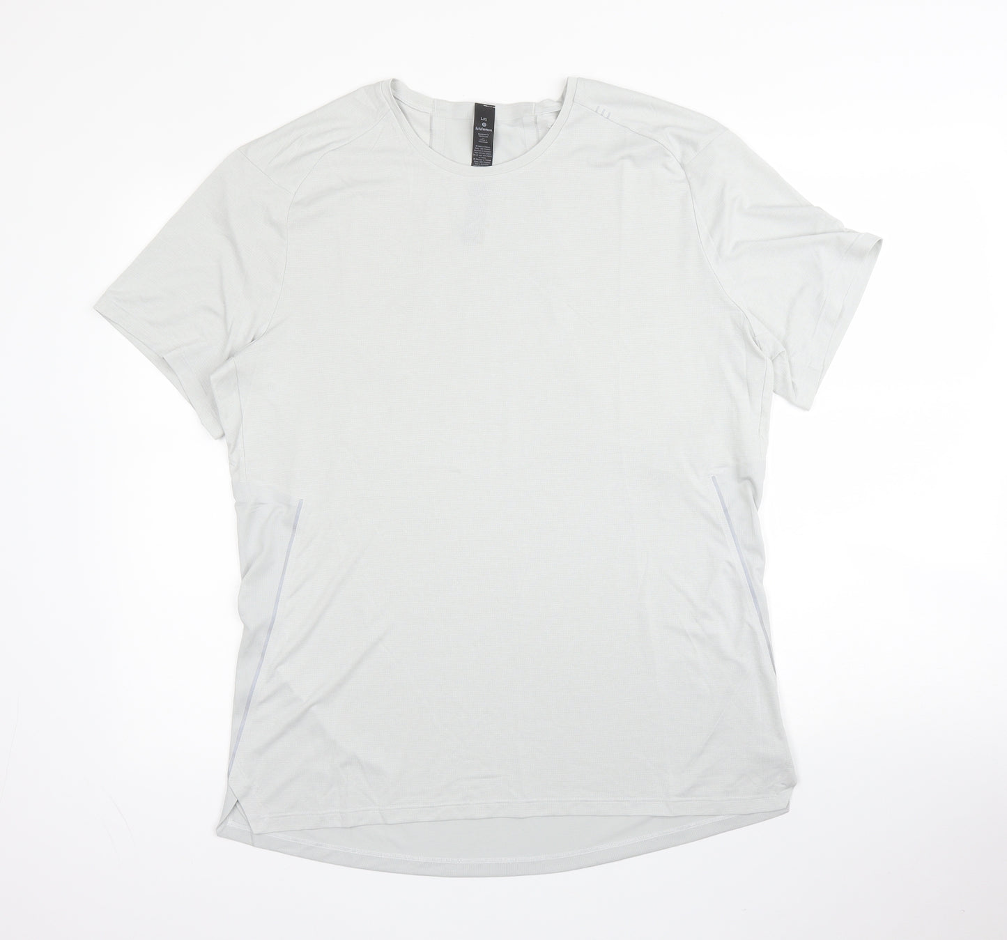 Lululemon Mens Grey  Polyester Basic T-Shirt Size L Round Neck
