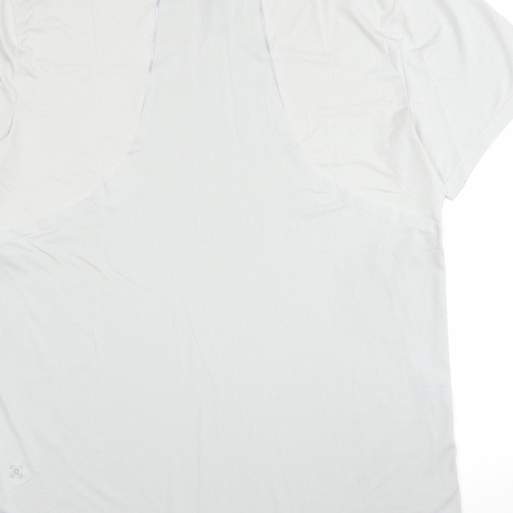 Lululemon Mens Grey  Polyester Basic T-Shirt Size L Round Neck