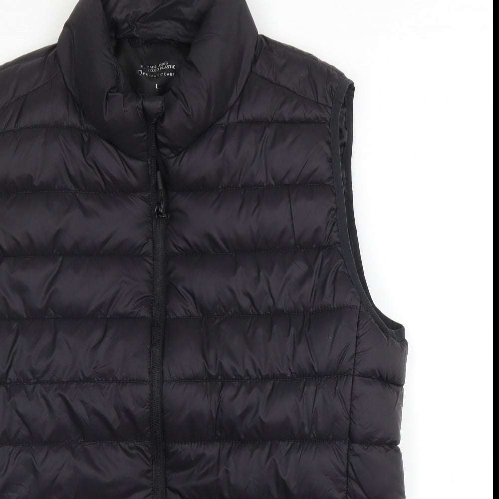 Primark Mens Black   Gilet Coat Size L  Zip