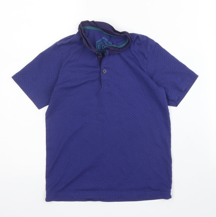 Matalan Boys Blue  Cotton Basic Polo Size 7 Years Collared Button