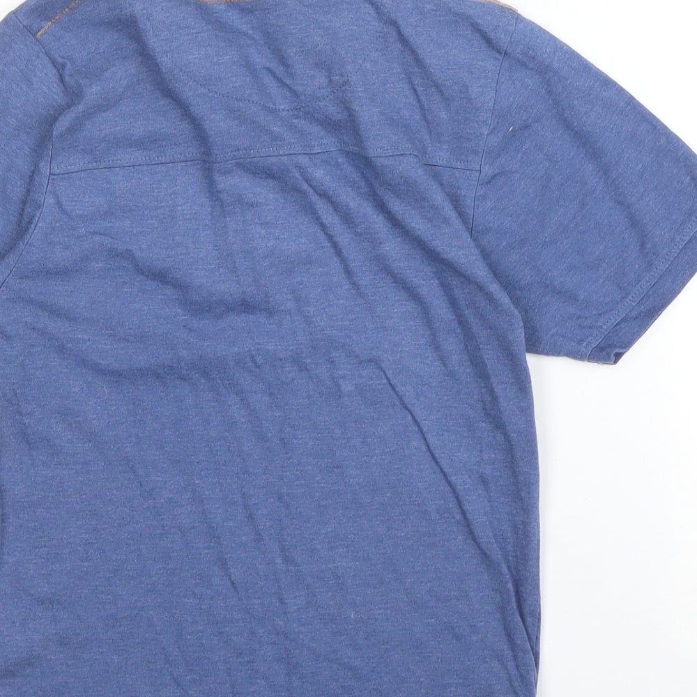 Primark Boys Blue  Cotton Basic Polo Size 6-7 Years Collared Button