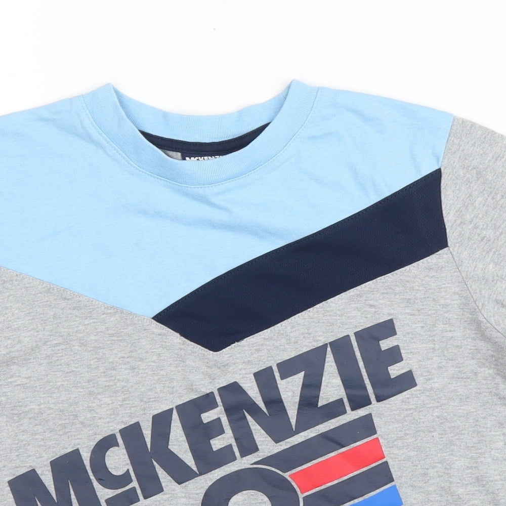 McKenzie Boys Grey  Cotton Basic T-Shirt Size 7-8 Years Round Neck