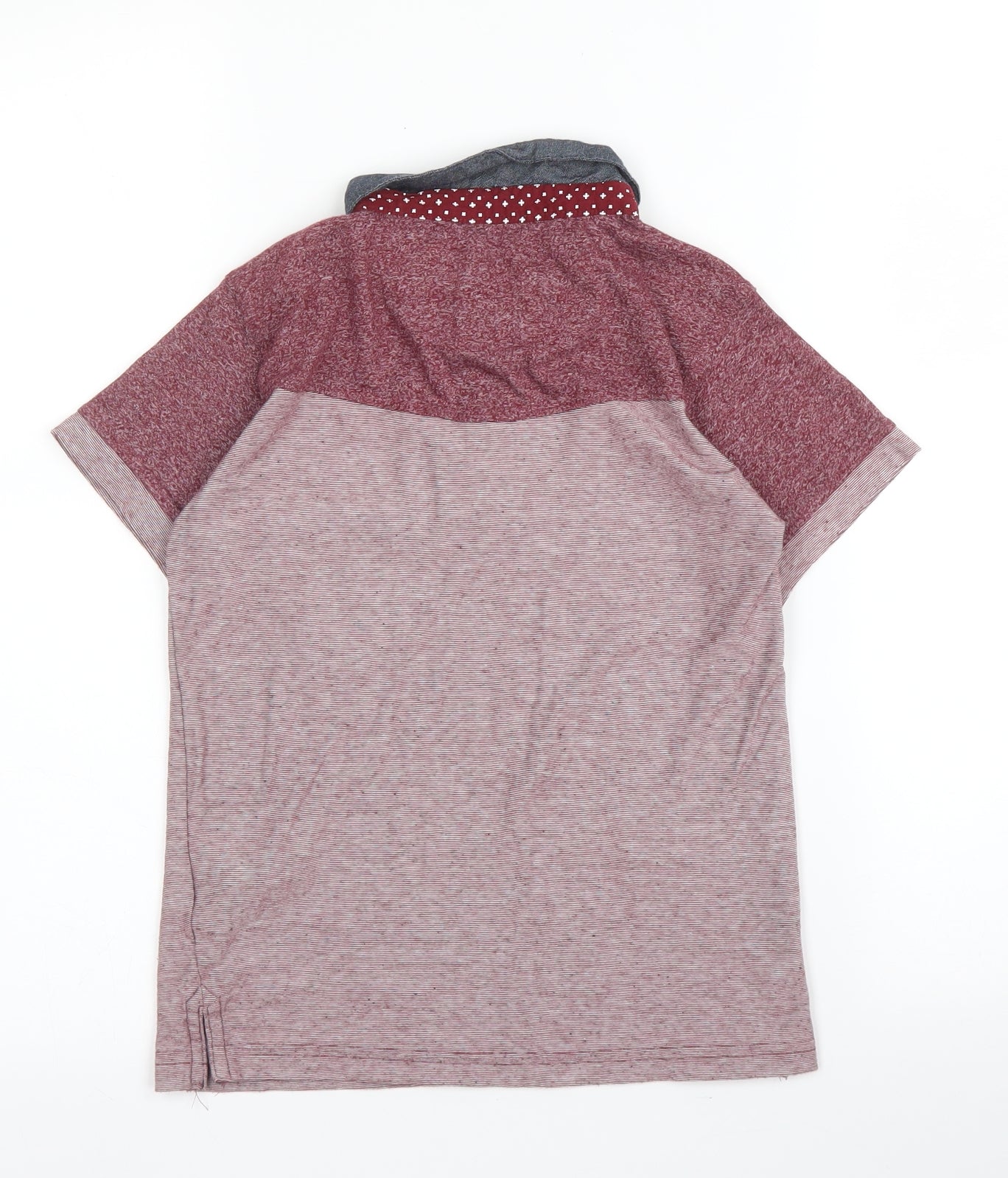 Primark Boys Purple  Cotton Basic T-Shirt Size 7-8 Years Collared Button