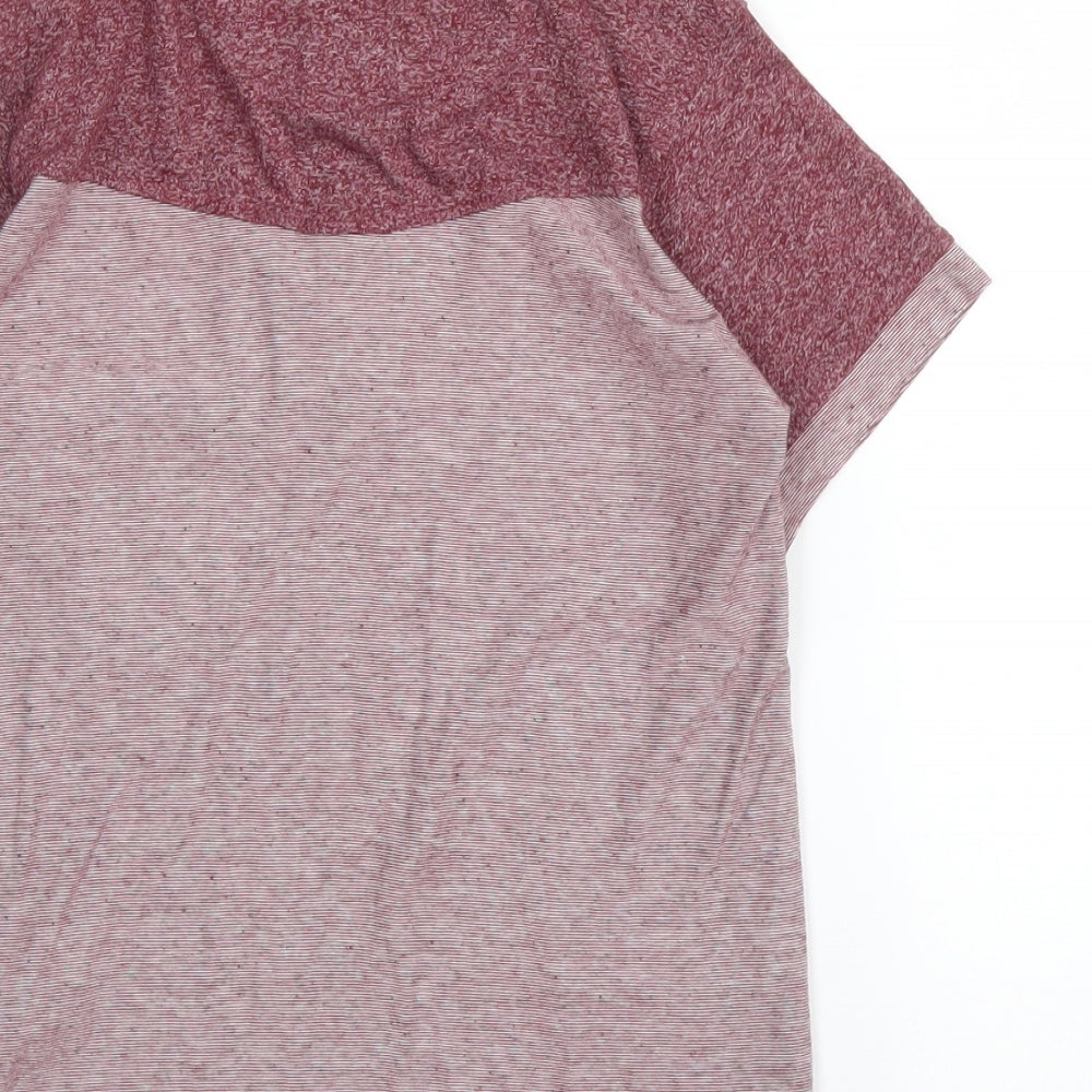 Primark Boys Purple  Cotton Basic T-Shirt Size 7-8 Years Collared Button