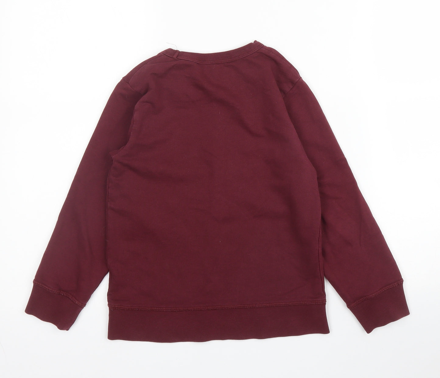 H&M Boys Pink Round Neck  Cotton Pullover Jumper Size 7 Years