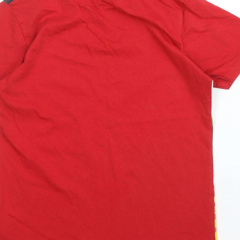 George Boys Red  Cotton Basic T-Shirt Size 7-8 Years Round Neck  - Lego
