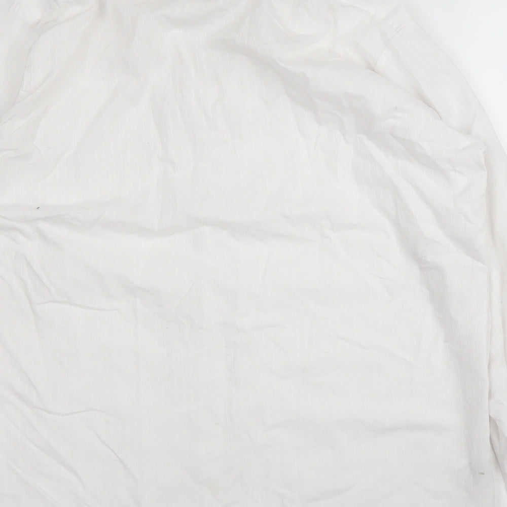 Canda Mens White  Cotton  Button-Up Size 15 Collared Button