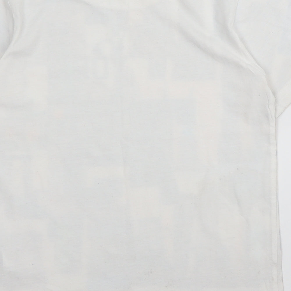 George Boys White  Cotton Basic T-Shirt Size 6-7 Years Round Neck