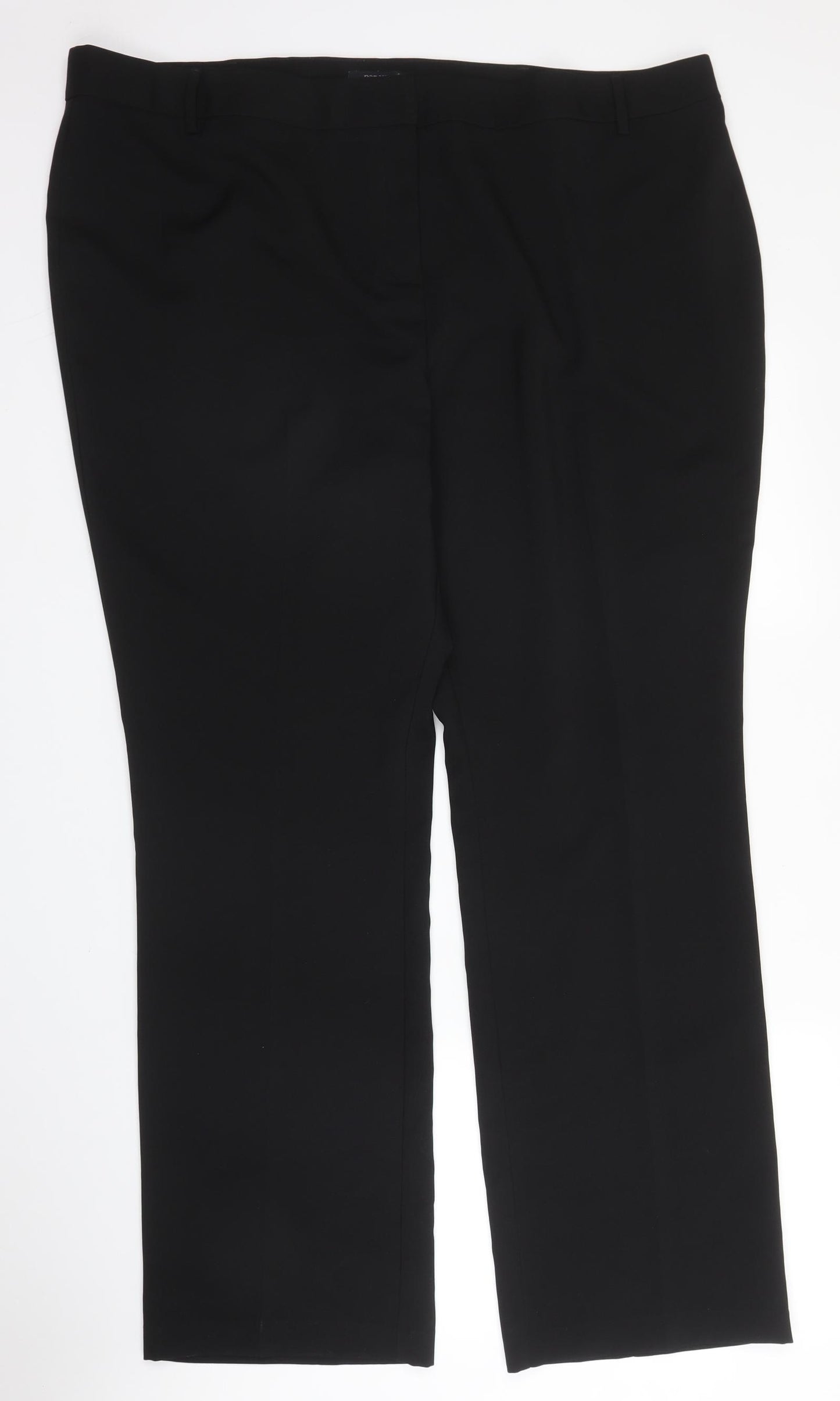 Papaya Womens Black  Polyester Trousers  Size 20 L30 in Regular Snap