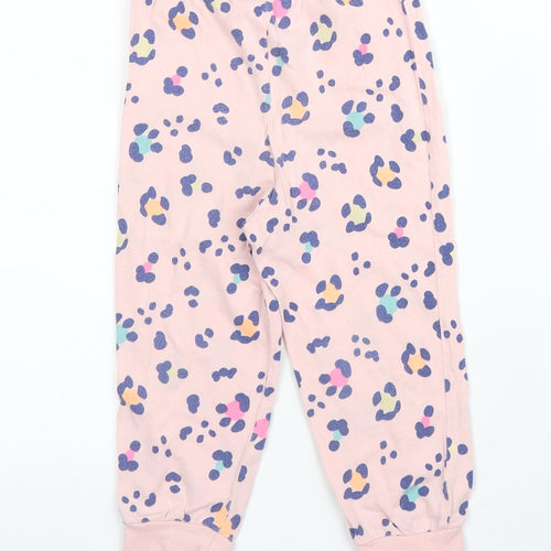 Matalan Girls Pink Animal Print Cotton Capri Pyjama Pants Size 2 Years   - Leopard print