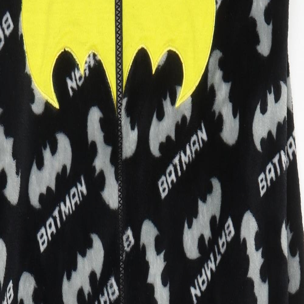 Batman Boys Black Solid Polyester  One Piece Size 13-14 Years  Zip