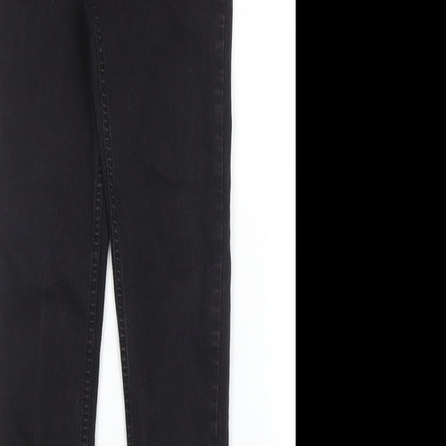 Nutmeg Girls Black  Cotton Skinny Jeans Size 12 Years L24 in Regular Zip