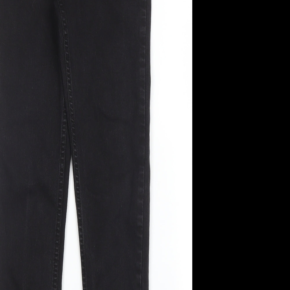 Nutmeg Girls Black  Cotton Skinny Jeans Size 12 Years L24 in Regular Zip