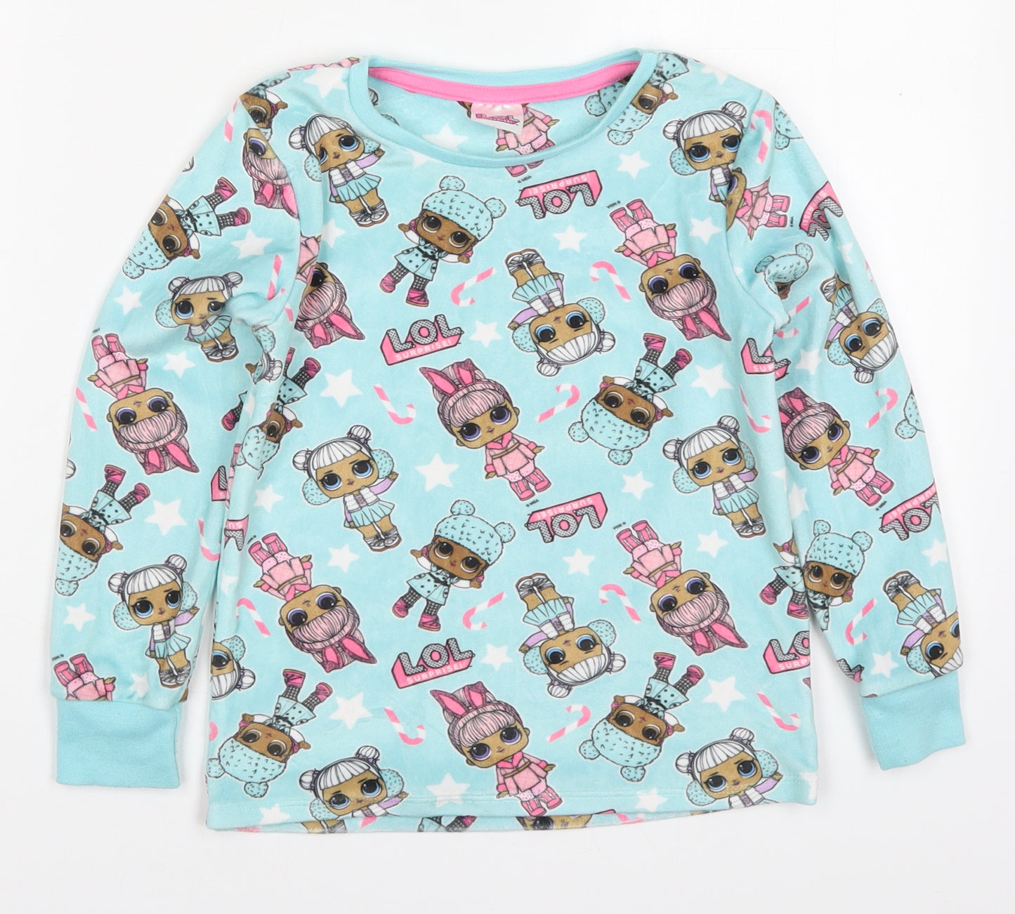 George Girls Blue Solid Polyester Top Pyjama Top Size 5-6 Years  Pullover - LOL Surprise