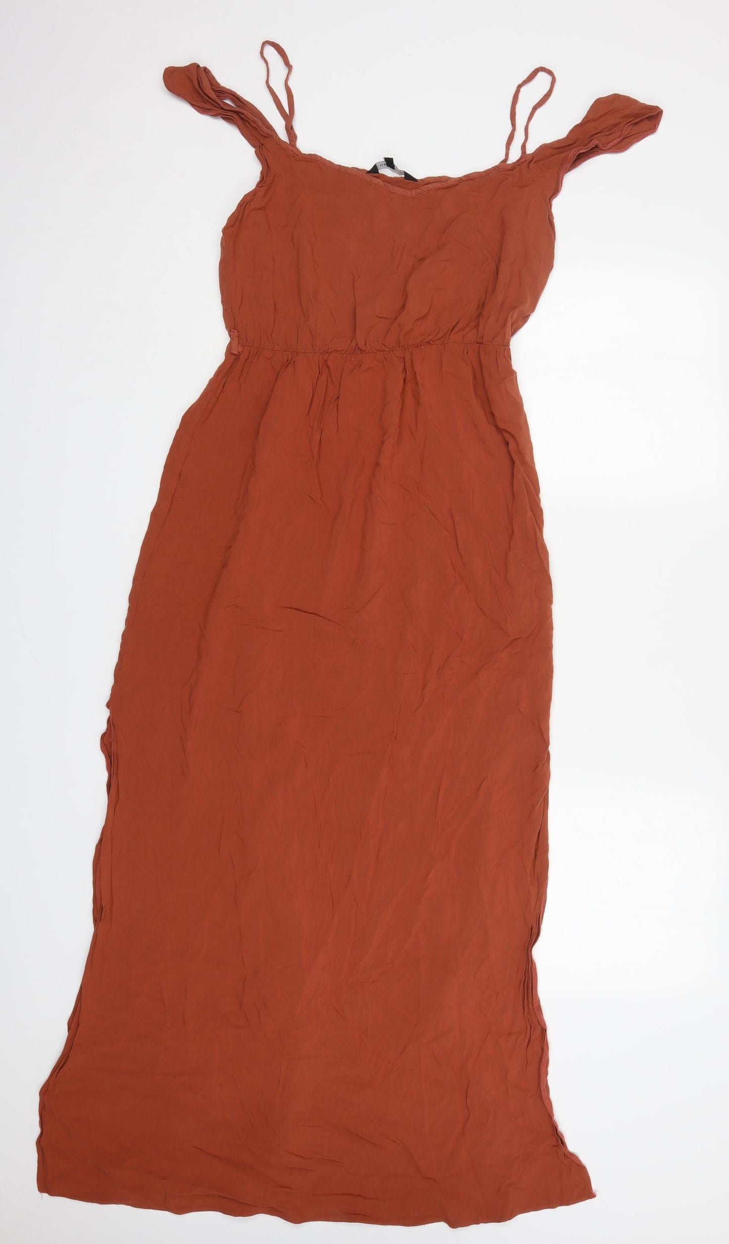 New Look Womens Brown  Viscose Maxi  Size 14  Off the Shoulder