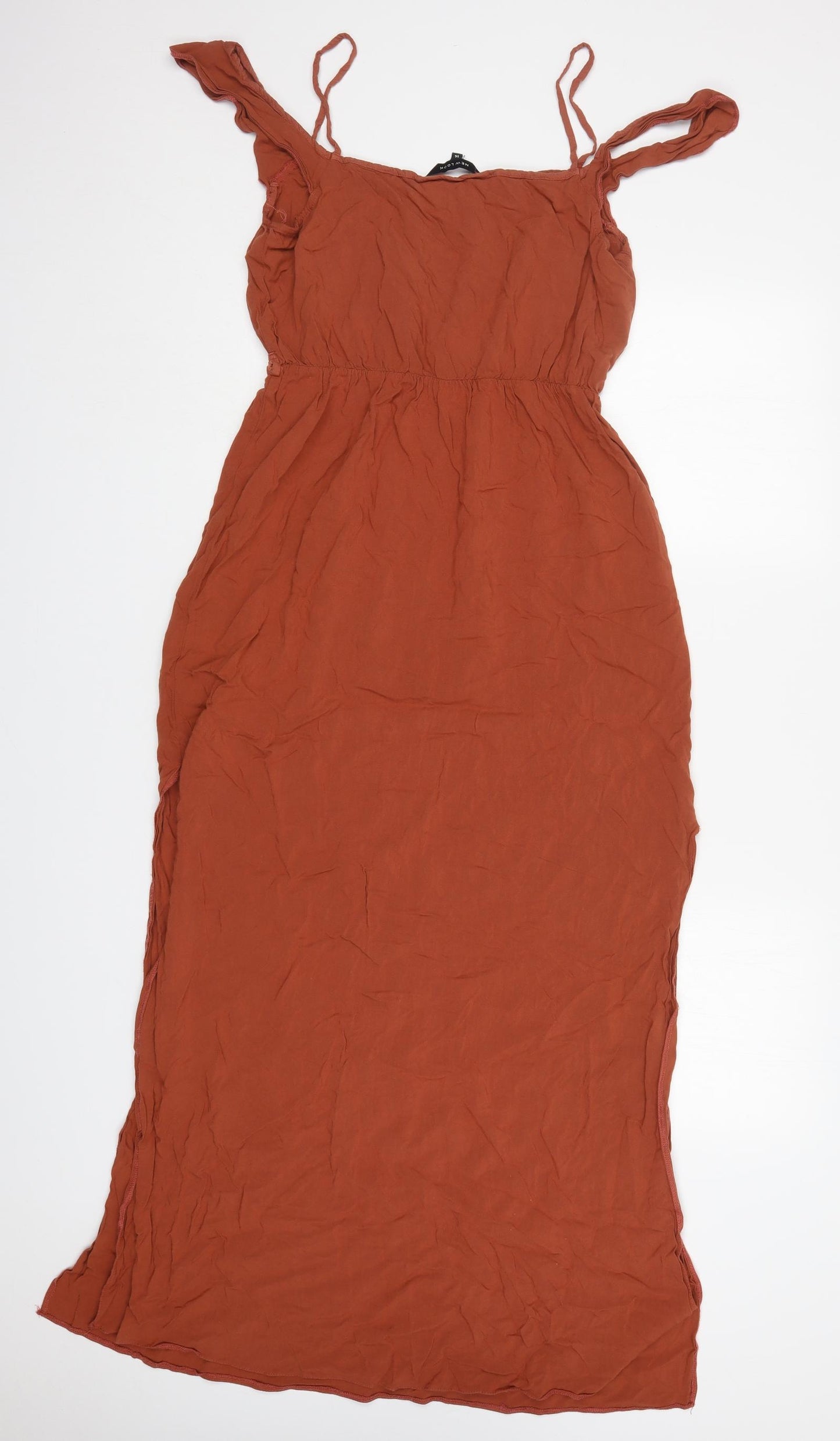 New Look Womens Brown  Viscose Maxi  Size 14  Off the Shoulder