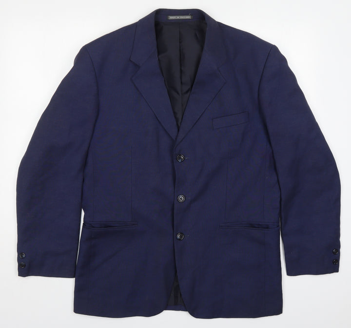 Pullman Mens Blue Viscose Jacket Suit Jacket Size 40