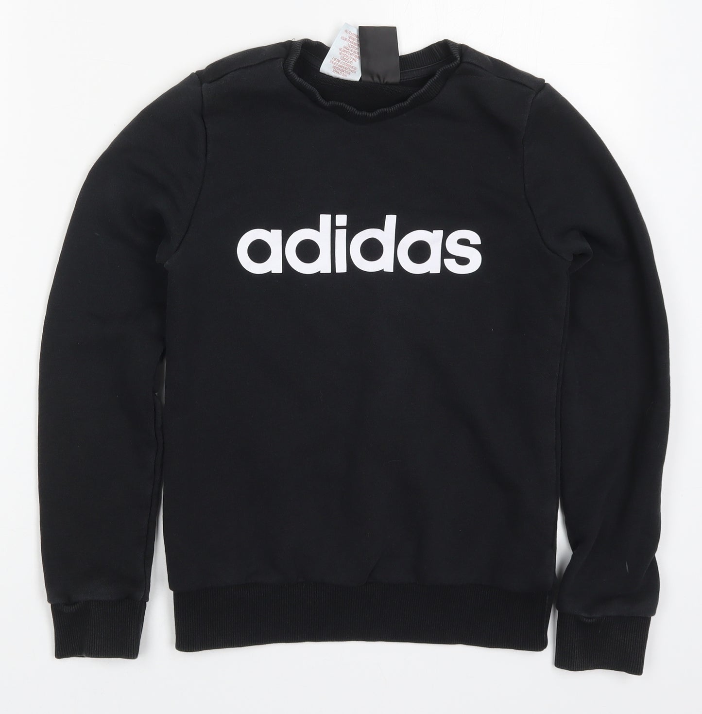 adidas Boys Black  Cotton Pullover Sweatshirt Size 11-12 Years  Pullover