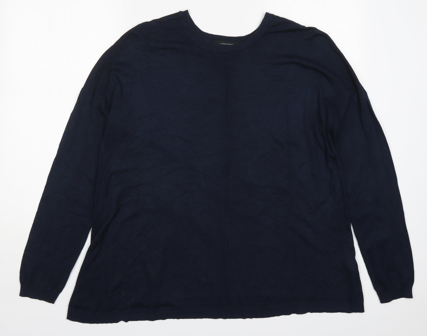 Atmosphere Womens Blue Round Neck  Viscose Pullover Jumper Size 20