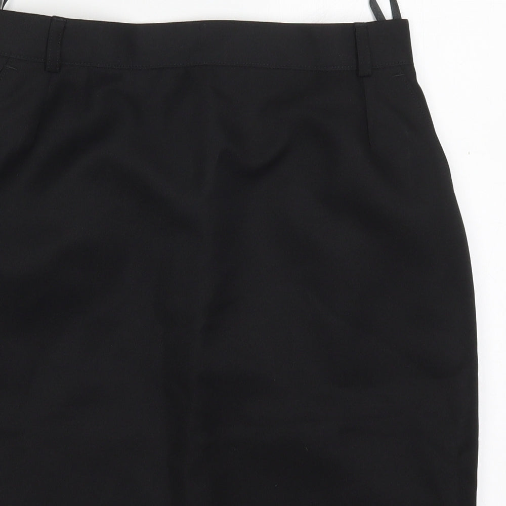 Preworn Womens Black  Polyester Straight & Pencil Skirt Size 30 in   Zip