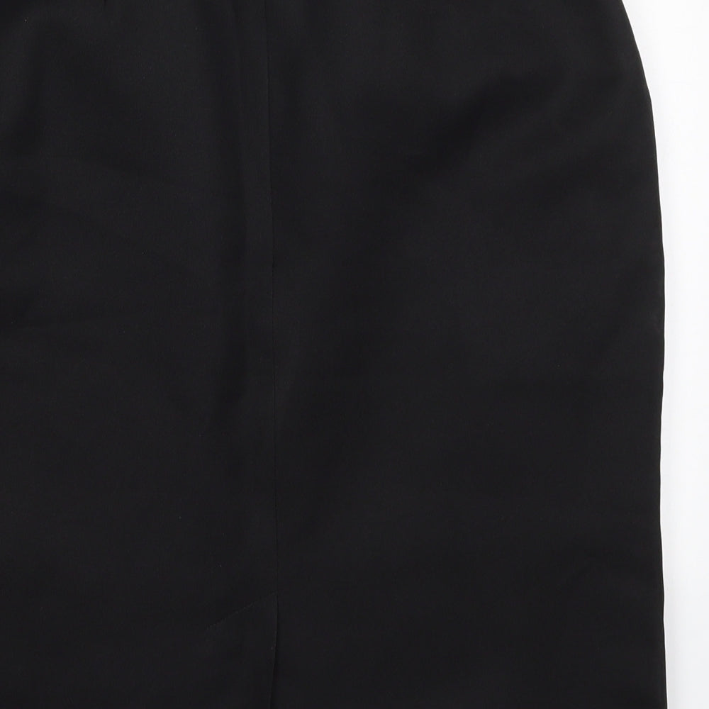 Preworn Womens Black  Polyester Straight & Pencil Skirt Size 30 in   Zip