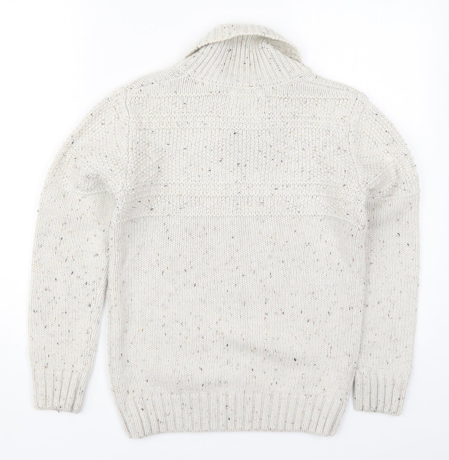 Matalan Boys Beige Collared  Acrylic Pullover Jumper Size 10-11 Years  Pullover