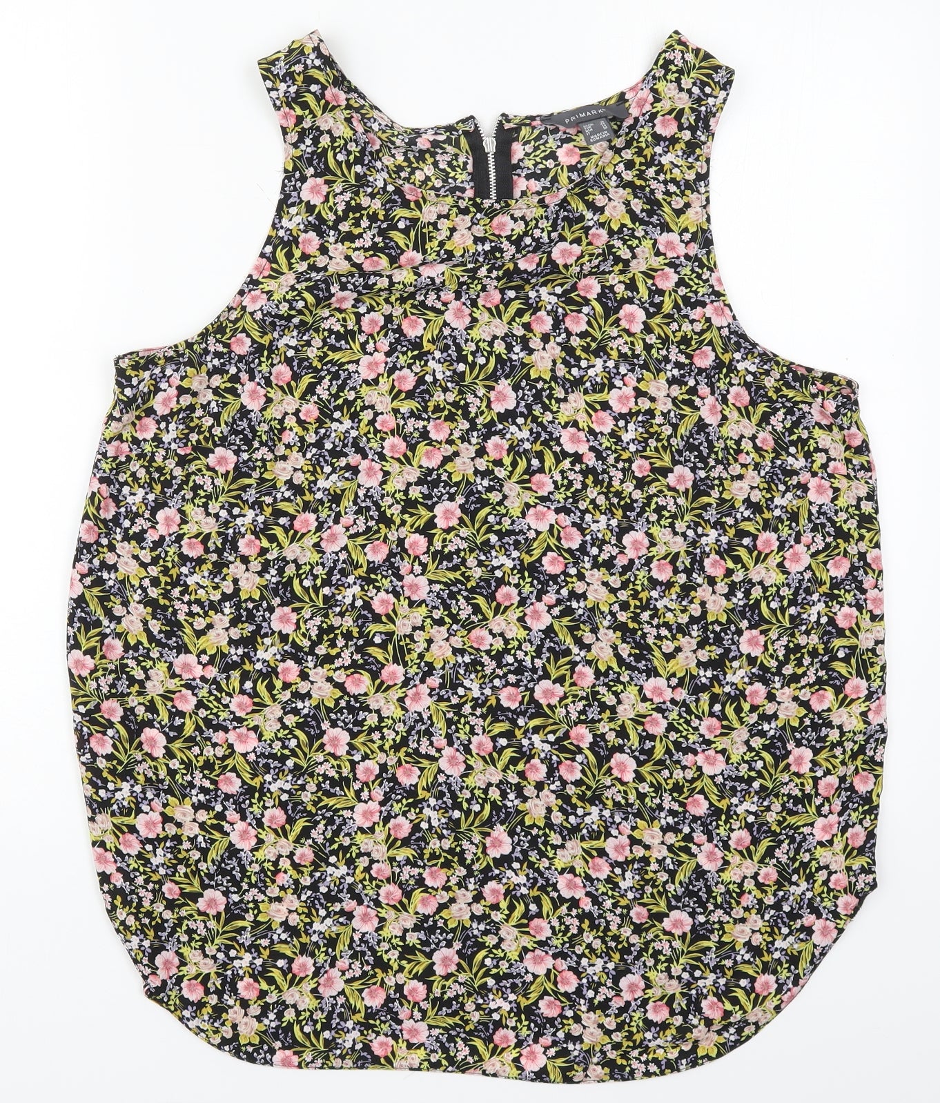 Primark Womens Multicoloured Floral Polyester Basic Tank Size 18 Round Neck
