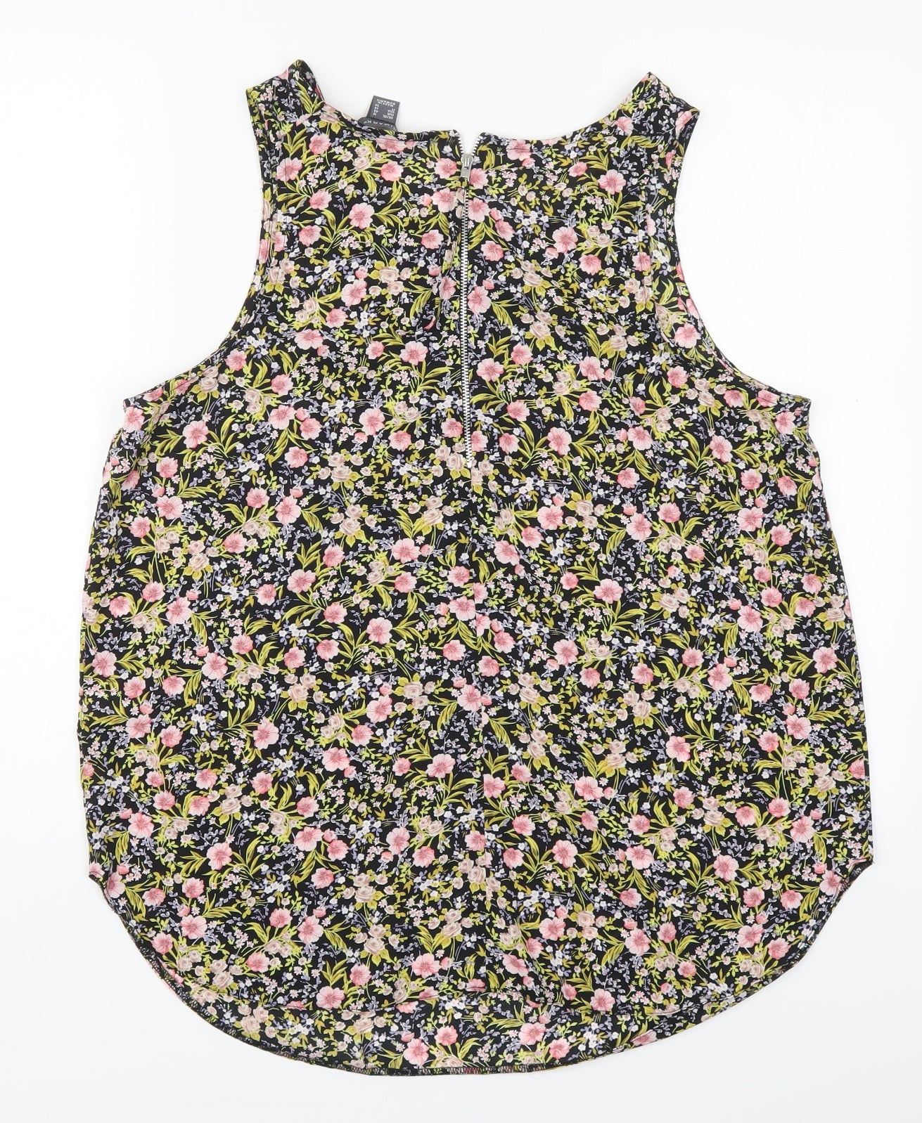 Primark Womens Multicoloured Floral Polyester Basic Tank Size 18 Round Neck