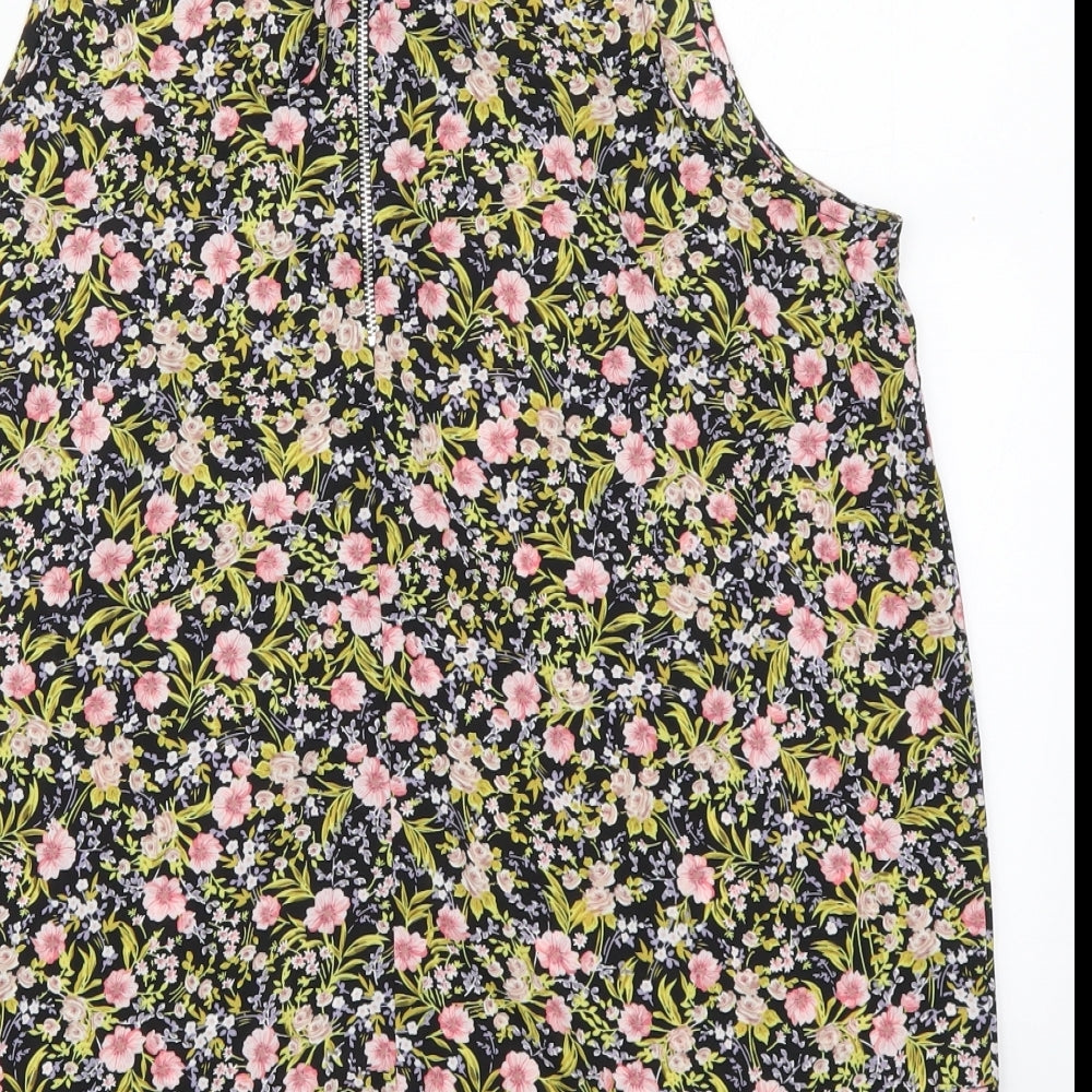 Primark Womens Multicoloured Floral Polyester Basic Tank Size 18 Round Neck