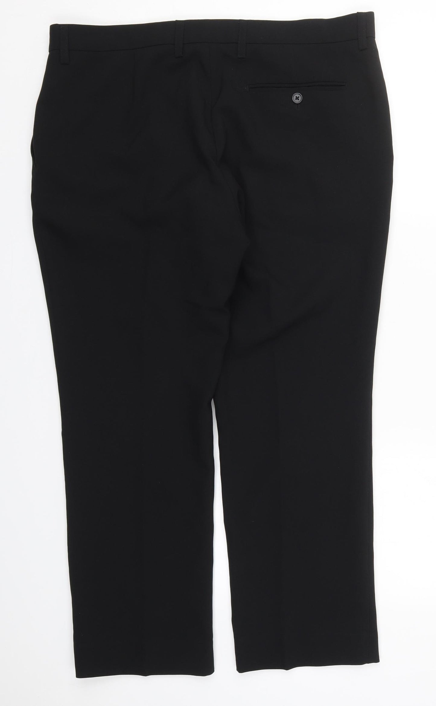 NEXT Mens Black  Polyester Trousers  Size 36 L27 in Regular Button
