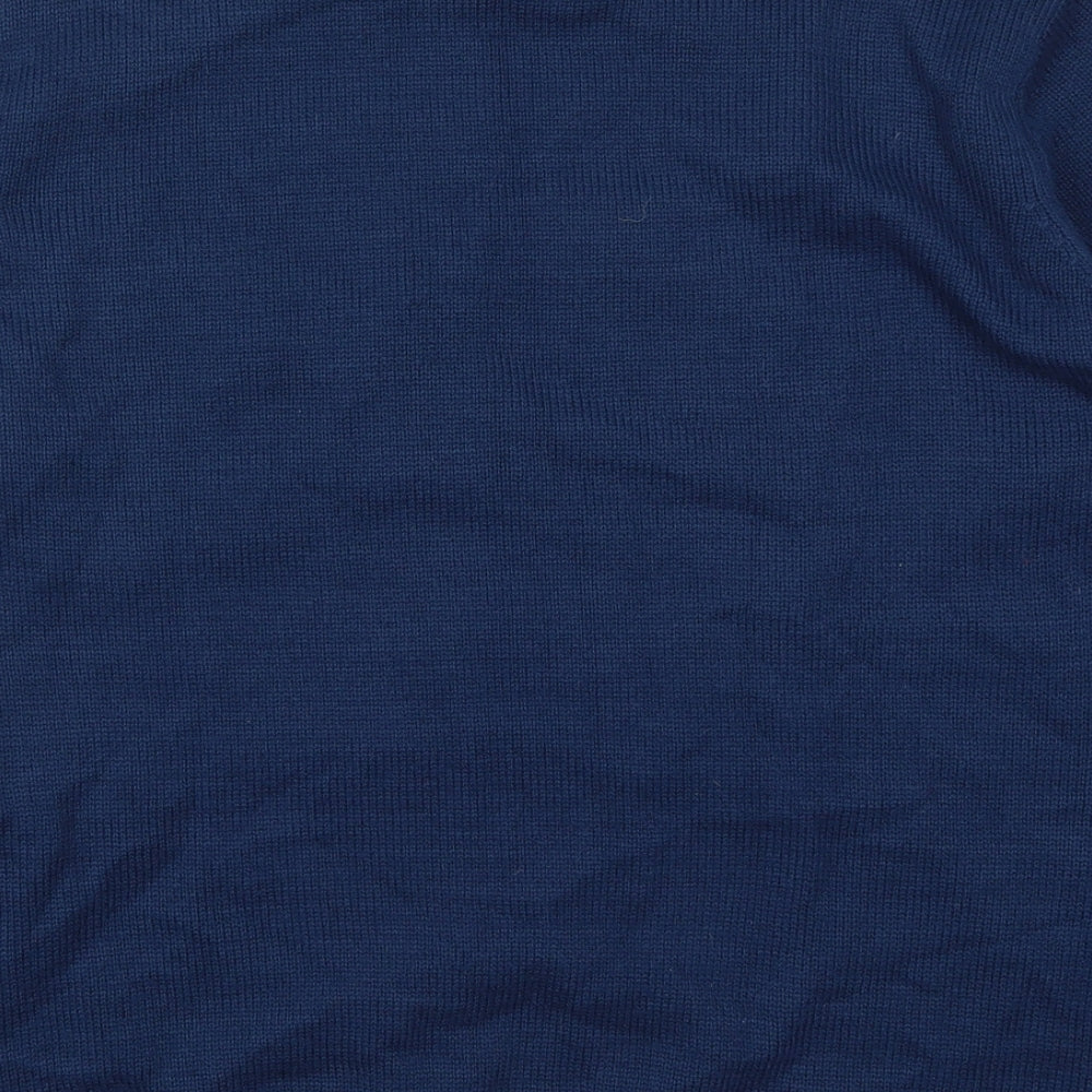 TU Mens Blue Round Neck  Acrylic Pullover Jumper Size L   - A Very Merry Christmas
