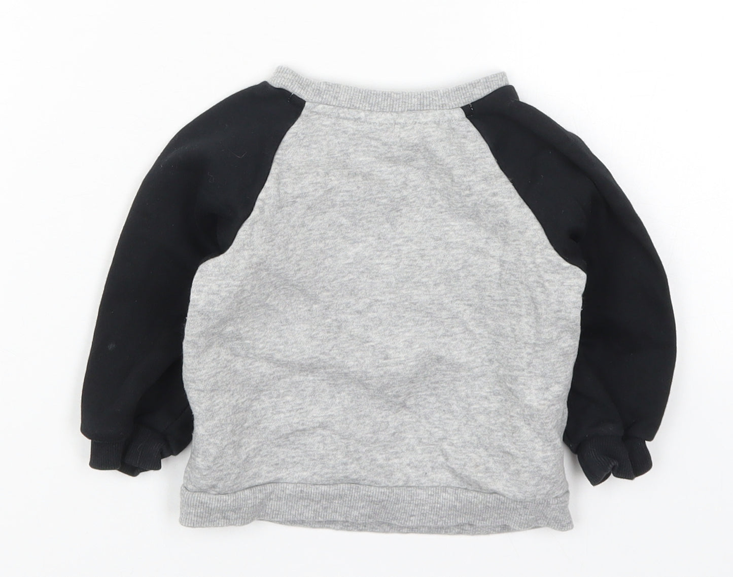 adidas Boys Grey  Cotton Basic T-Shirt Size 6-9 Months Crew Neck Pullover