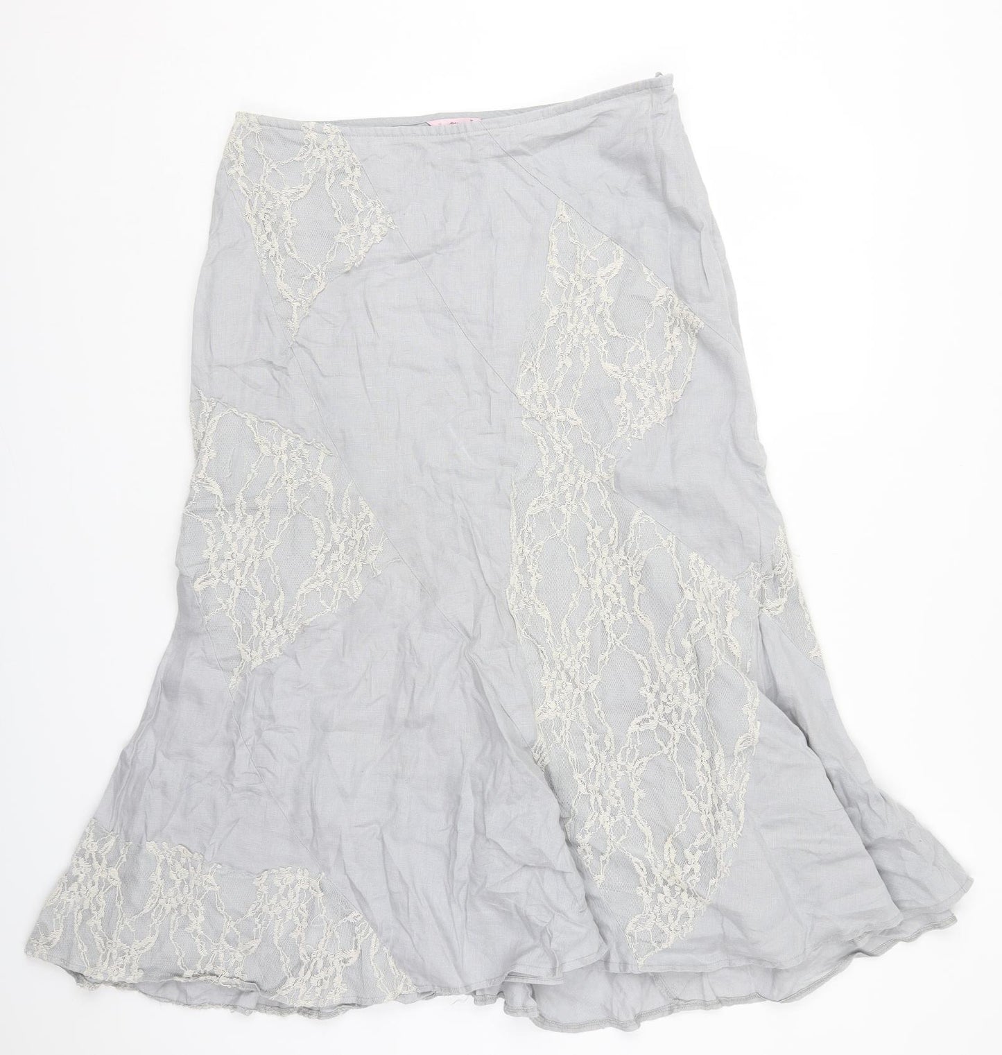 Per Una Womens Grey  Viscose A-Line Skirt Size 14   Zip
