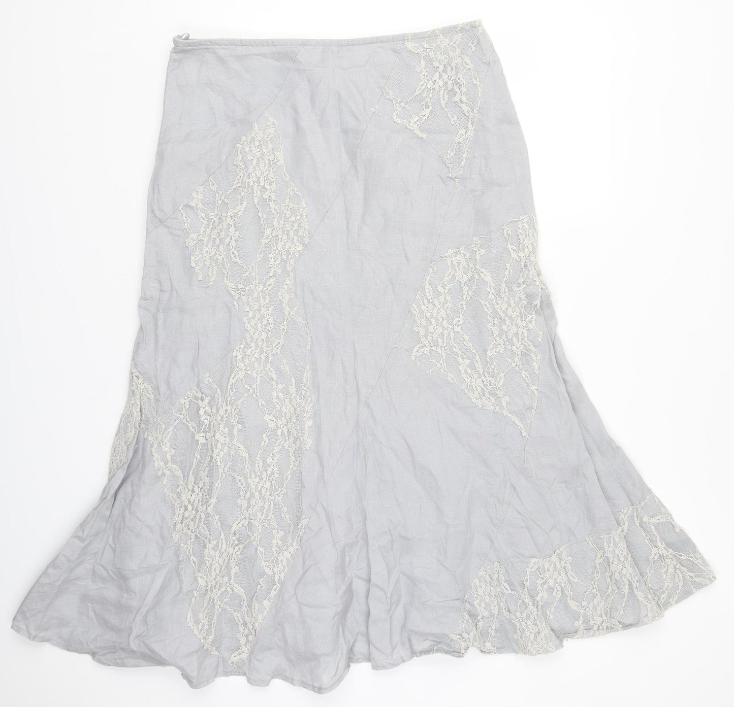 Per Una Womens Grey  Viscose A-Line Skirt Size 14   Zip