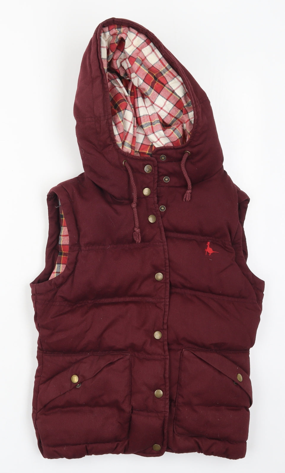 Jack Wills Womens Red   Gilet Coat Size 8  Button