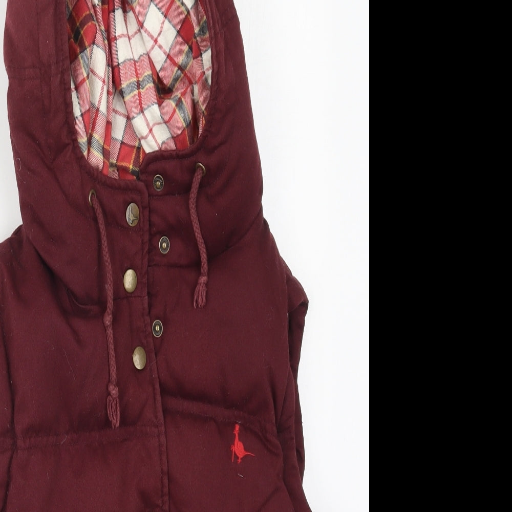 Jack Wills Womens Red   Gilet Coat Size 8  Button