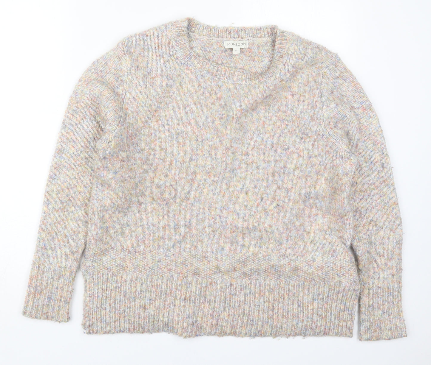 Monsoon Womens Multicoloured Round Neck  Acrylic Pullover Jumper Size M