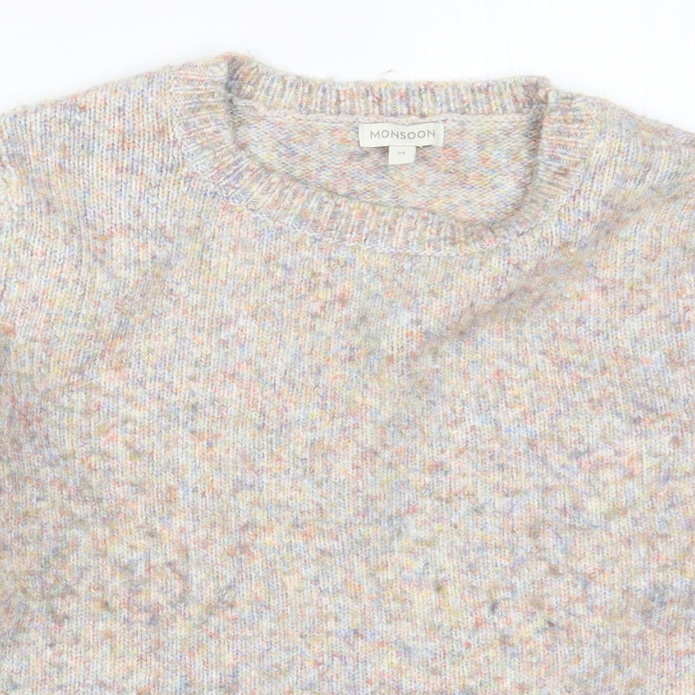 Monsoon Womens Multicoloured Round Neck  Acrylic Pullover Jumper Size M
