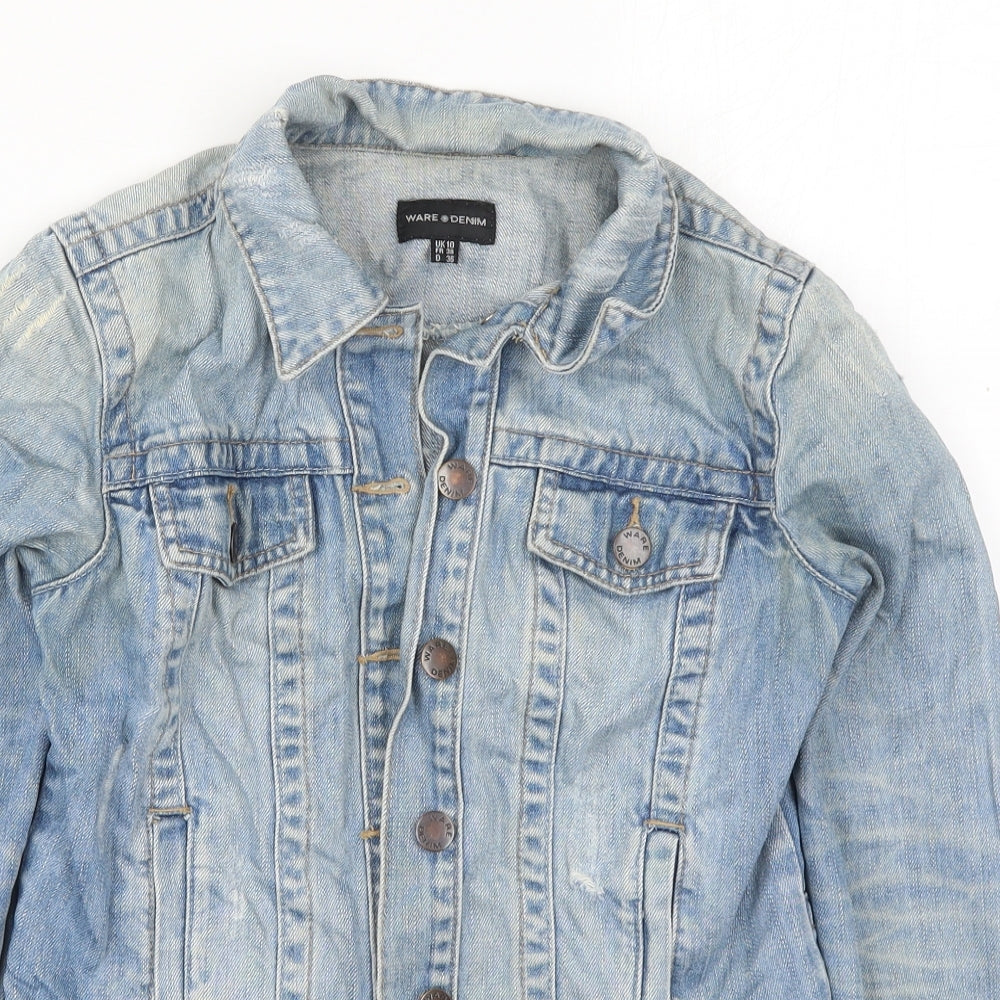 Warehouse Womens Blue   Jacket  Size 10  Button