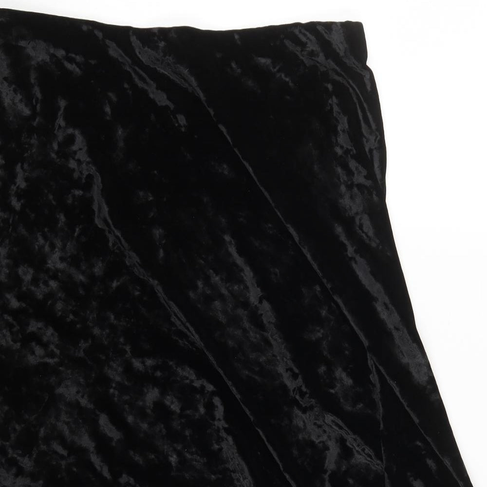 Marks and Spencer Womens Black  Polyester A-Line Skirt Size 14