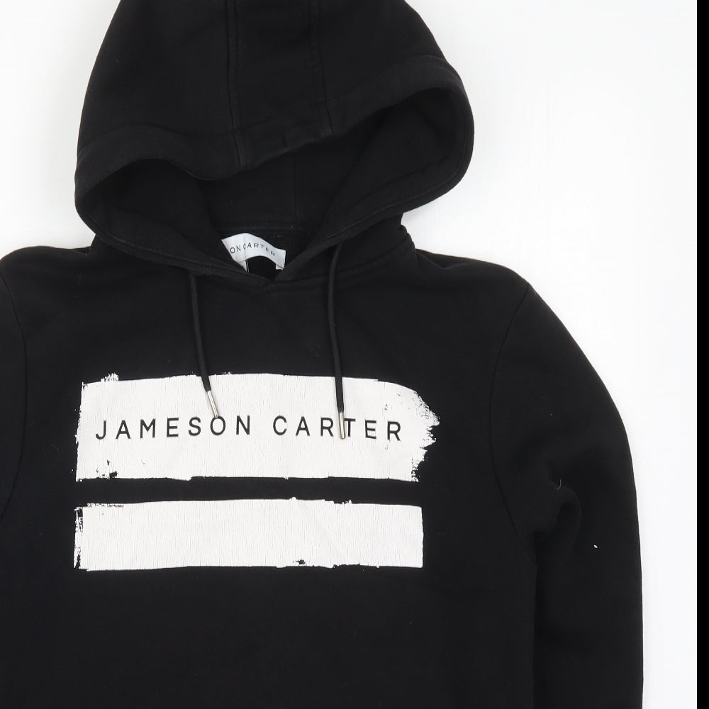 Jameson Carter Mens Black  Cotton Pullover Hoodie Size M