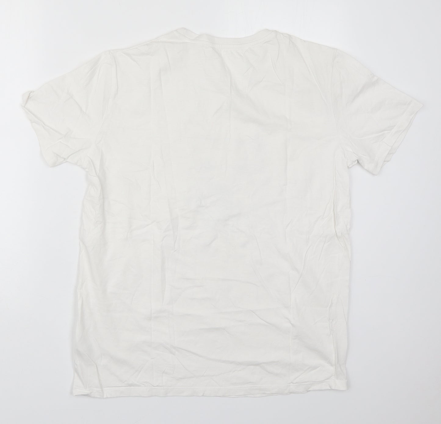 Stella Stanley Mens White  Cotton  T-Shirt Size L Crew Neck  - Bear