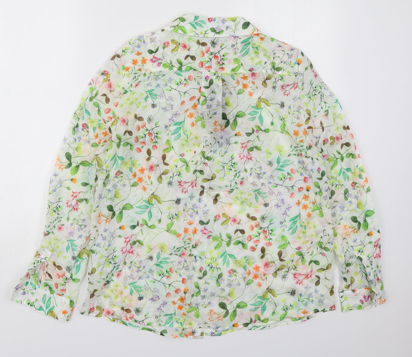 Phase Eight Womens Multicoloured Floral Cotton Basic Button-Up Size 12 Collared