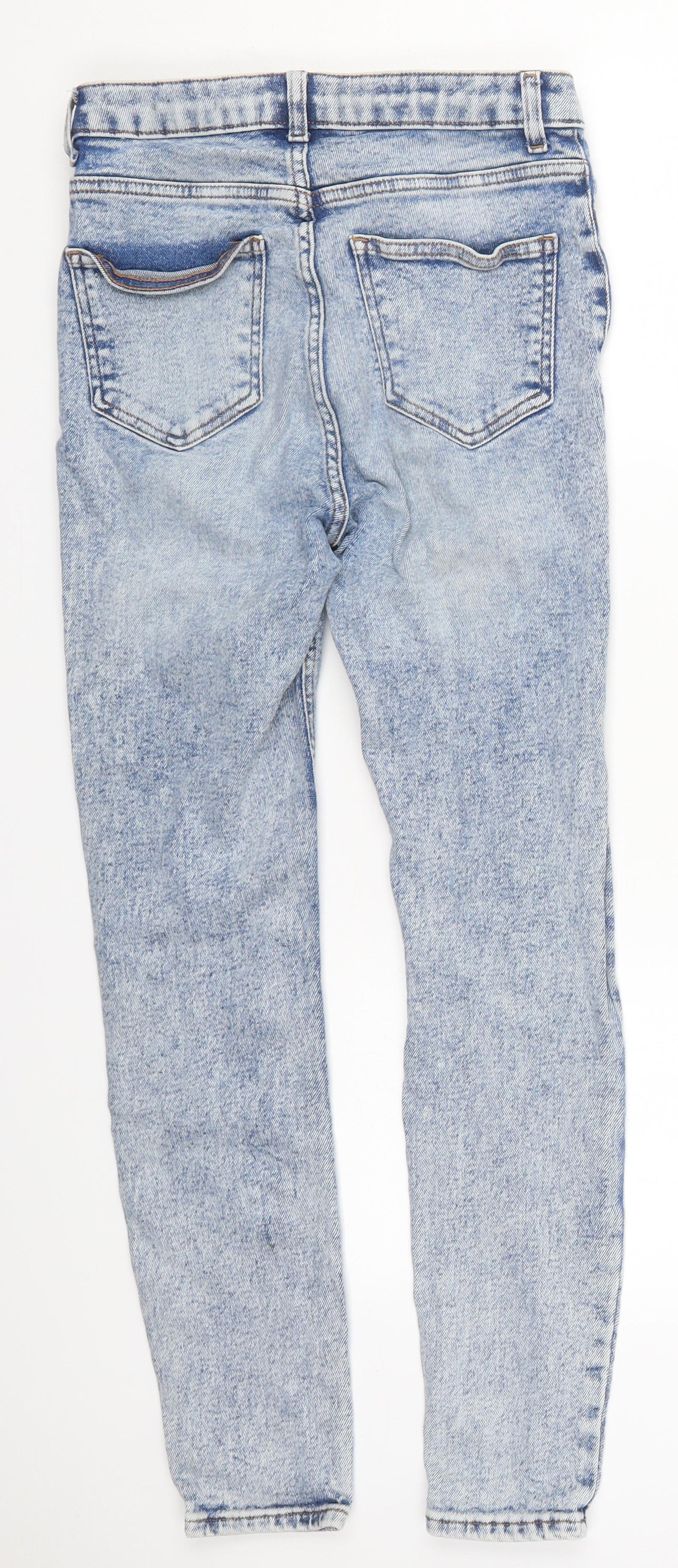 New Look Womens Blue  Cotton Skinny Jeans Size 12 L27 in Regular Button