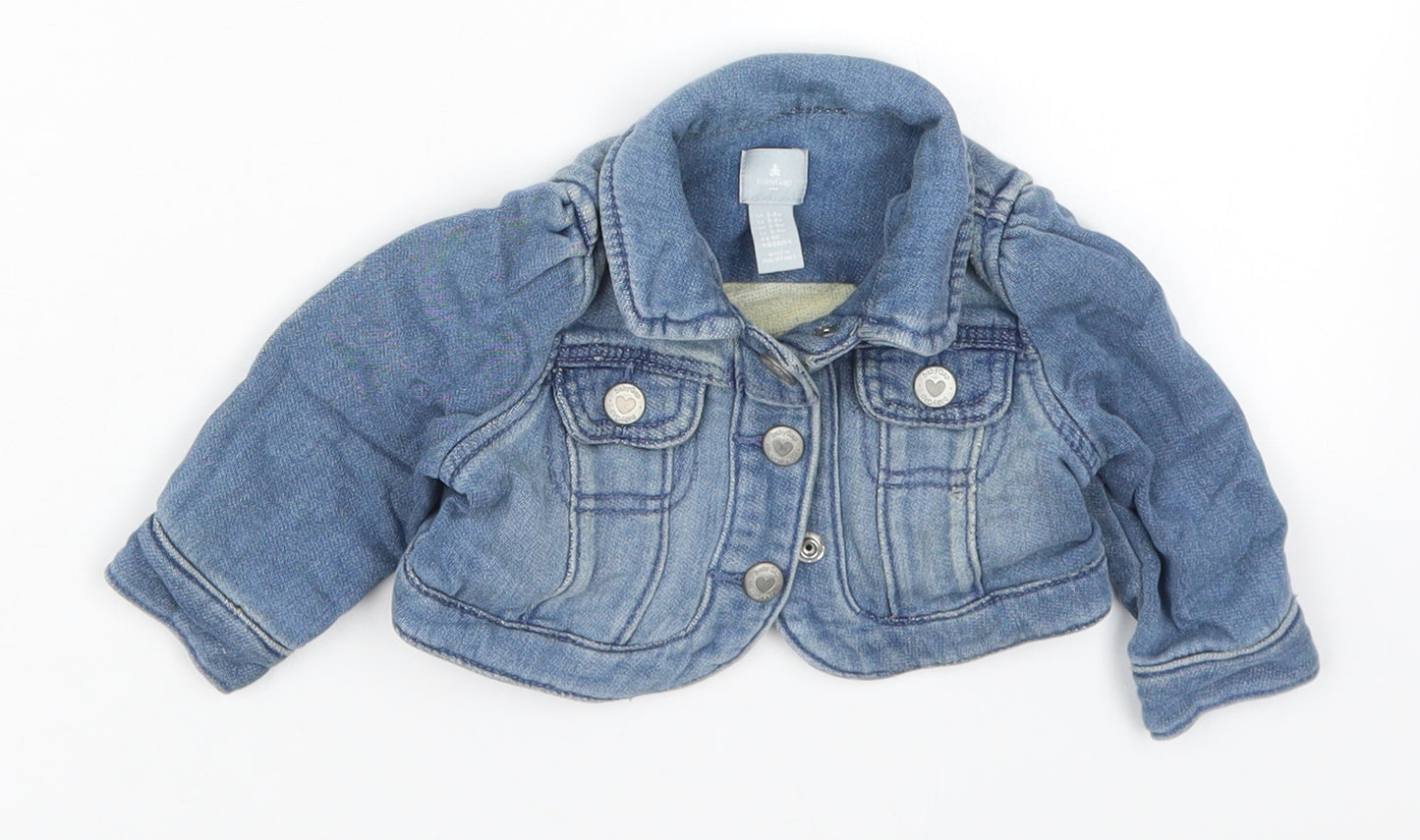 Gap Girls Blue   Jacket  Size 3-6 Months   Button