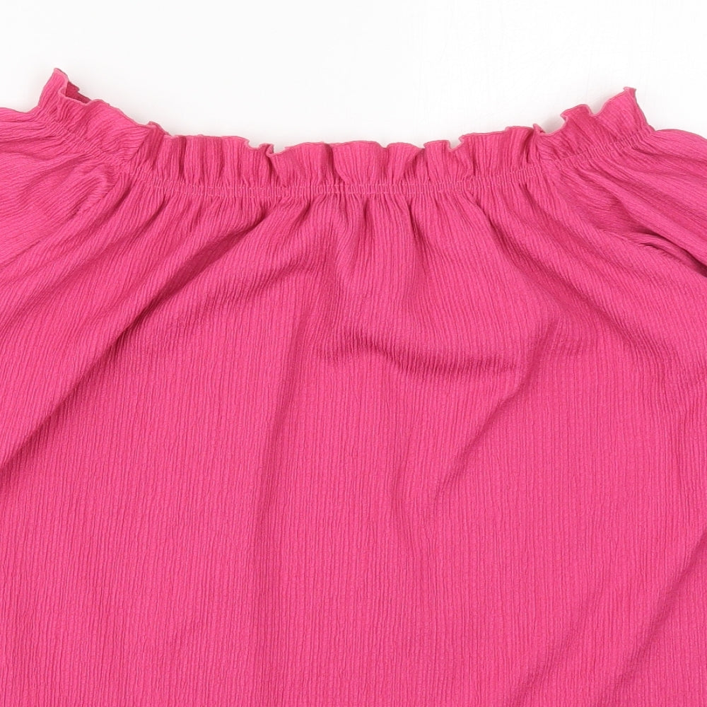 Papaya Womens Pink  Polyester Basic T-Shirt Size 20 Off the Shoulder