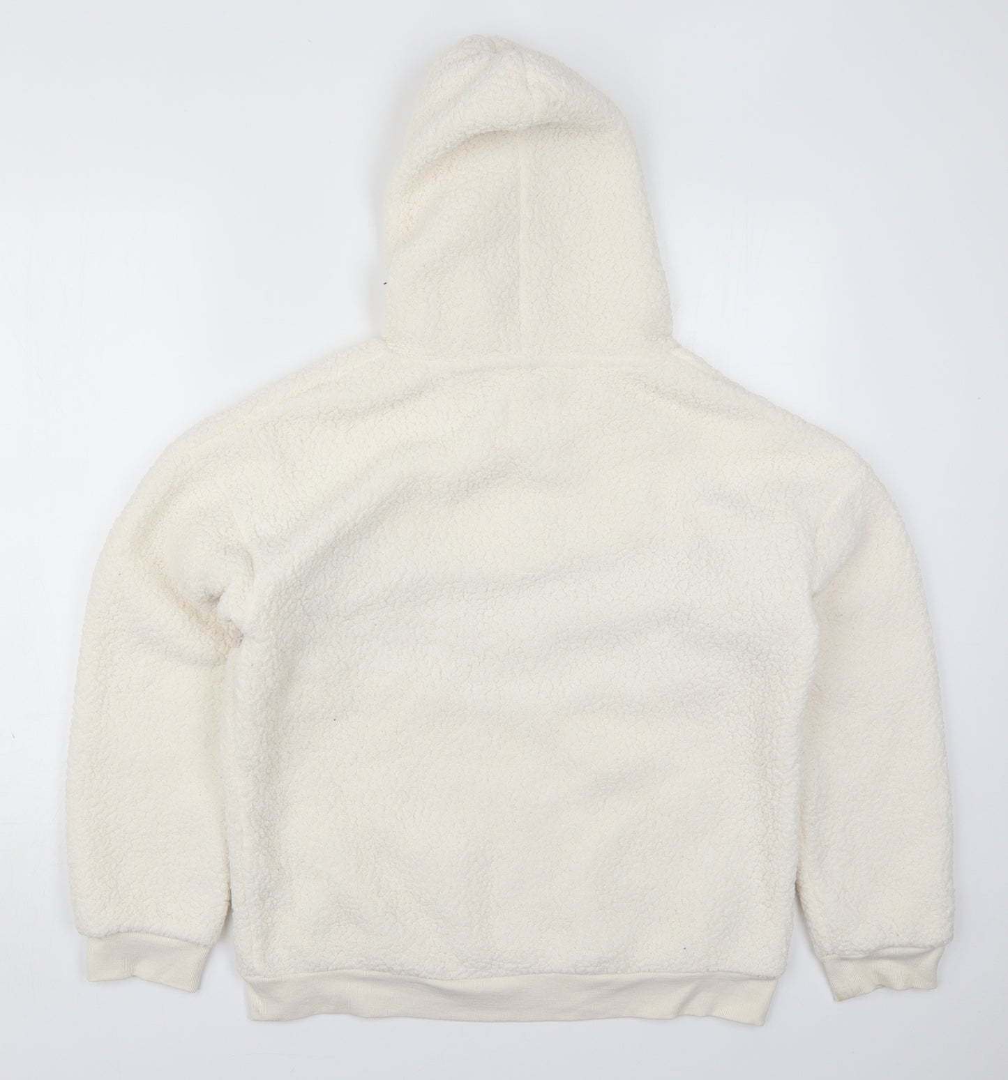 Matalan Womens White Striped Polyester Pullover Hoodie Size M